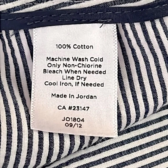 Talbots Navy Striped Seersucker Pencil Skirt Preppy Casual - Picture 9 of 11